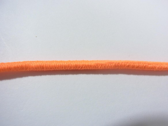 ネオンカラー 蛍光色　ストレッチコード　丸ゴム紐　　オレンジ系　約2.5ｍｍ巾ｘ3mｾｯﾄ 1枚目の画像