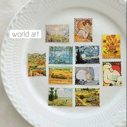 フレークシール/海外フレークシール/「world  art  」モネ　ゴッホ　海外シール　22枚 1枚目の画像