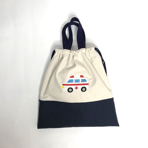 入園入学準備 刺繍 レッスンバッグ シューズ入れ 体操服袋 消防車