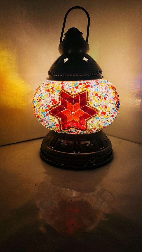 トルコ モザイク ランプ 【ランタン】(Mサイズ) SLTN-044 1枚目の画像