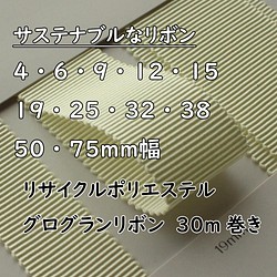 【11幅寬/30色】不，E0900 再生滌綸羅緞絲帶 可持續絲帶/30m卷 日本製造商 第1張的照片