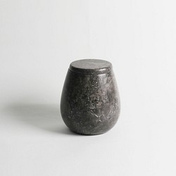 [黒] エクリュ大理石の瓶 本物の石 室内装飾 1枚目の画像