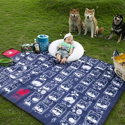 柴犬大學-柴老大表情包野餐墊 沙攤墊 加厚防水 柴犬週邊 第1張的照片