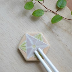 【箸置き】エンレイソウ・六角形のお花（パープル） 1枚目の画像