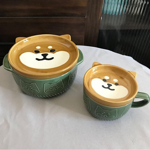 柴犬大學-日式柴犬泡麵碗蓋組 杯蓋組 咖啡杯 點心盤 泡麵碗 第1張的照片