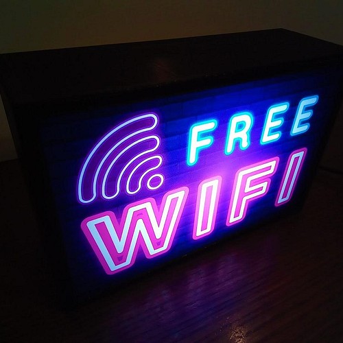 フリー Wi-Fi FREE 電波フリー デスクトップ サイン ミニチュア 看板 