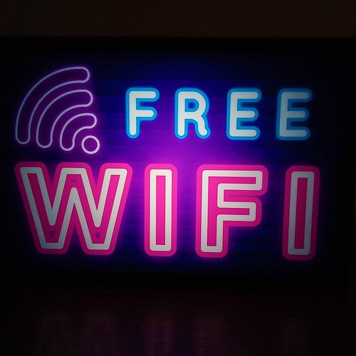 フリー Wi-Fi FREE 電波フリー デスクトップ サイン ミニチュア 看板 置物 雑貨 LEDライトBOXミ