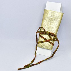 レザー × 着物リボン 3way ヘアピアス ポニーフック 着物リメイク 日本製 ゴールド - Long H.P 1枚目の画像