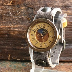 ◆SUN&MOON機能付　クォーツ式手作り腕時計◆RBQ-5027-SM 1枚目の画像