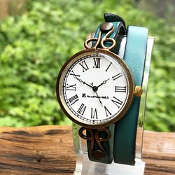 ◆真鍮製　クォーツ式手作り腕時計◆RBQ-5025-RN 1枚目の画像