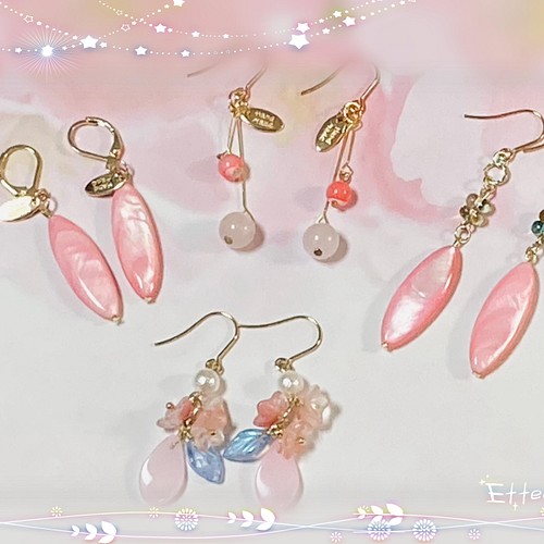 SAKURA 春日和 マザーオブパール フックピアス ピアス（フック