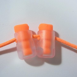 ネオンカラー 蛍光色 オレンジ系ストレッチコード3ｍ+コードストッパー２個セット 1枚目の画像
