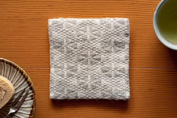 【mominoki yarn × だんだん】 こぎんミニマット・フィンウール・natural grey / 柄1 1枚目の画像