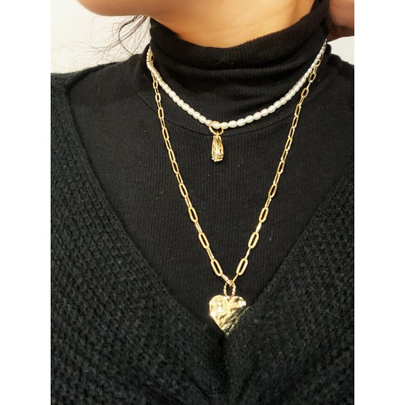 Necklace-天然淡水米粒珍珠雙鏈 第1張的照片