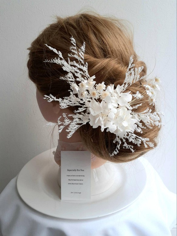結婚式 白無垢 成人式 振袖 ヘッドドレス ヘッドパーツ 髪飾り ウエディング （ホワイト） 1枚目の画像