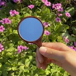 【紫檀】小さな手鏡 1枚目の画像