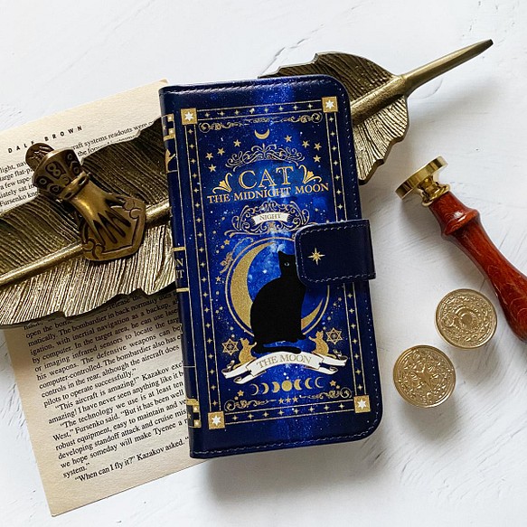 猫の魔導書 The Moonlight Cat 手帳型 Iphoneケース スマホケース 全機種対応 スマホケース カバー Lala Clover 通販 Creema クリーマ ハンドメイド 手作り クラフト作品の販売サイト