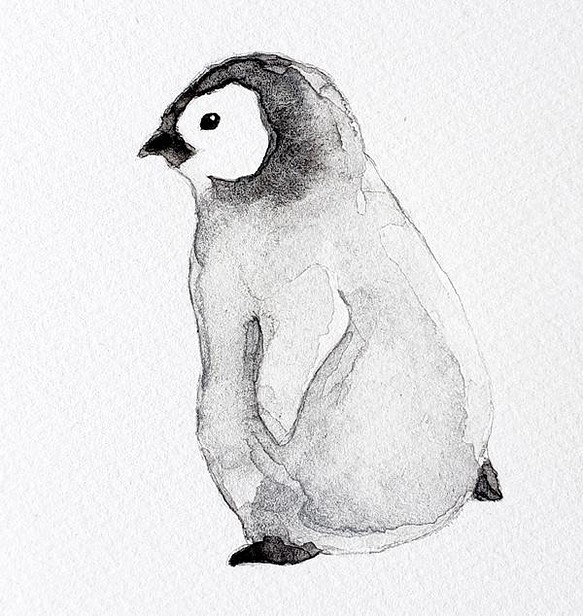 ペンギンのイラスト【原画】 1枚目の画像