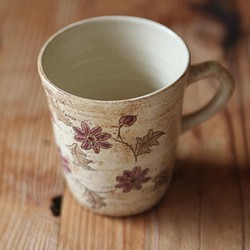 コーヒーカップ　紫の花唐草 1枚目の画像