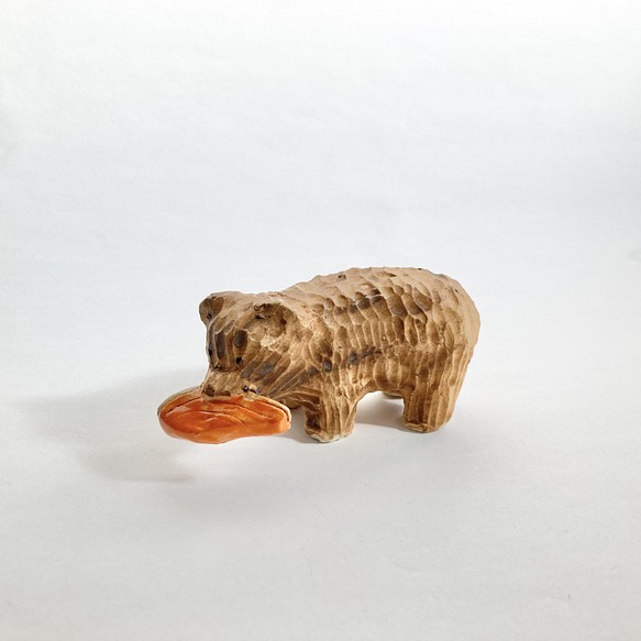 やきもの木彫り熊(鮭の切り身) その他インテリア雑貨 すずきたまみ