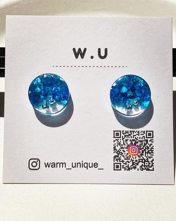 WU手作/圓形貝殼片耳環(UV滴膠.手作飾品) 第1張的照片