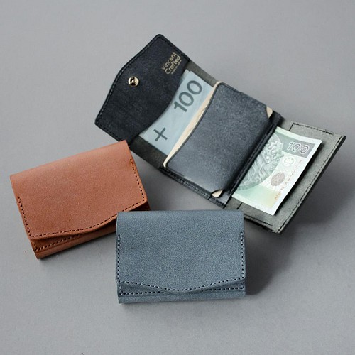 送料無料 国産 ブライドルレザー 小さい財布 三つ折り ミニ財布 