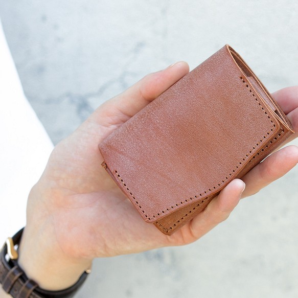 送料無料 国産 ブライドルレザー 小さい財布 三つ折り ミニ財布