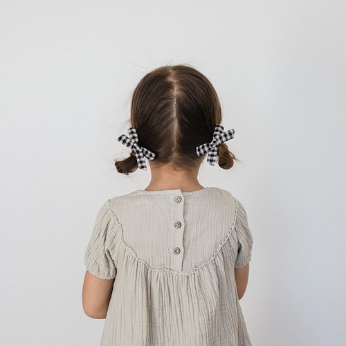 Gingham Linen S Bow ヘアゴムセット リボン ベビー 子供 キッズ 女の子 ゴム 髪飾り 通園 ヘアアクセサリー Lou Lou 通販 Creema クリーマ ハンドメイド 手作り クラフト作品の販売サイト