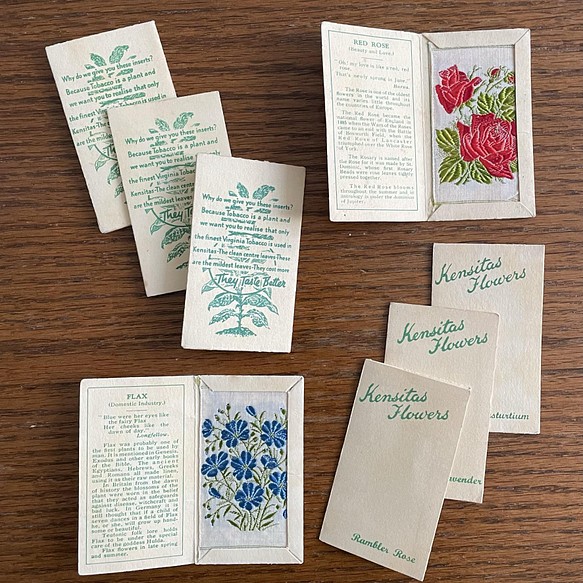 (k様ご予約済)花刺繍のシガレットカード・英国ヴィンテージ