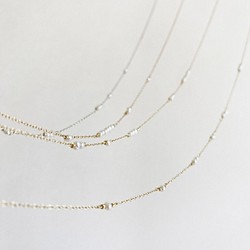 Morse code necklace摩斯密碼珍珠14k注金項鍊 第1張的照片