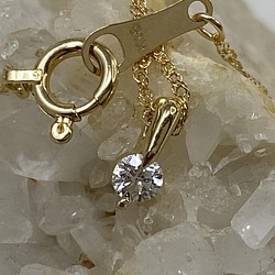 k18YG AU750 18金　天然ダイヤモンド　0.7-0.10ct　ネックレス