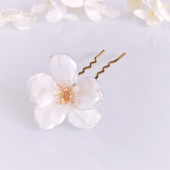 【受注制作】Everpink Sakura. 本物のお花　桜の髪飾り　かんざし/簪 ソメイヨシノ - 0