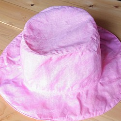 ハーブ様への作品です。　　伝統の紅花染め　ヘンプ１００％帽子　　Pink hut 　✿ 1枚目の画像