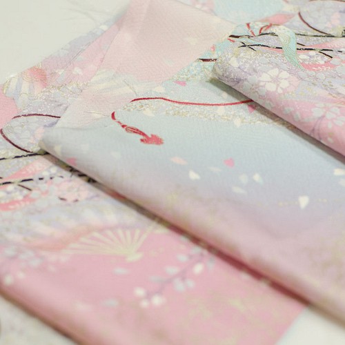 正絹 着物はぎれ10枚セット ピンク系 和小物、つまみ細工に はぎれ 