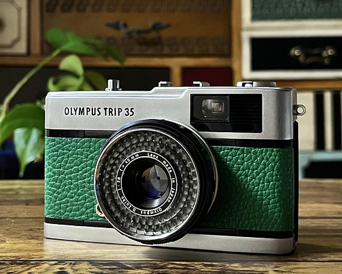 カメラ フィルムカメラ OLYMPUS TRIP35 グリーン フィルムカメラ リメイクカメラ 写真 