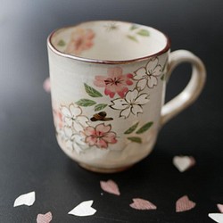 櫻花（櫻花葉）杯子陶器京燒 第1張的照片