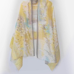 絹子の黄色い風景のストール・オリジナルデザイン  (コットンシルクのスカーフ) 1枚目の画像