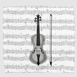バイオリンのミニタオル 1枚目の画像