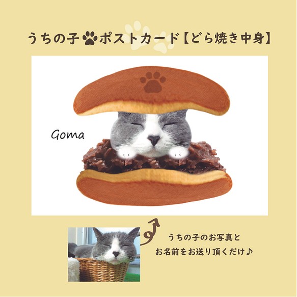 ポストカード うちの子どら焼き中身イラスト 犬猫フェレット ペット似顔絵 イラスト 糸葉 Itoha 通販 Creema クリーマ ハンドメイド 手作り クラフト作品の販売サイト