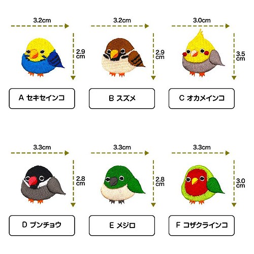 かわいい 鳥 ワッペン 3枚セット 日本製 帽子につける アイロン 接着 動物 アップリケ セキセイインコ スズメ オカ ワッペン アップリケ おはる 通販 Creema クリーマ ハンドメイド 手作り クラフト作品の販売サイト