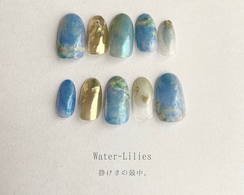 Water-Lilies：モネ 睡蓮 絵画 印象派 ネイルチップ ネイルチップ