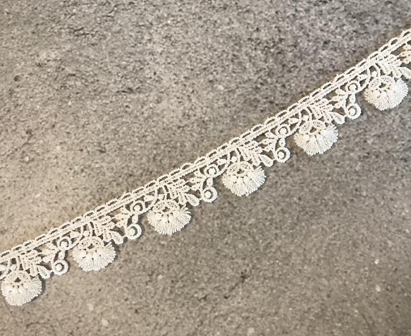 2m コットンケミカルレース ボタニカル柄 日本製 lace-No,093 1枚目の画像