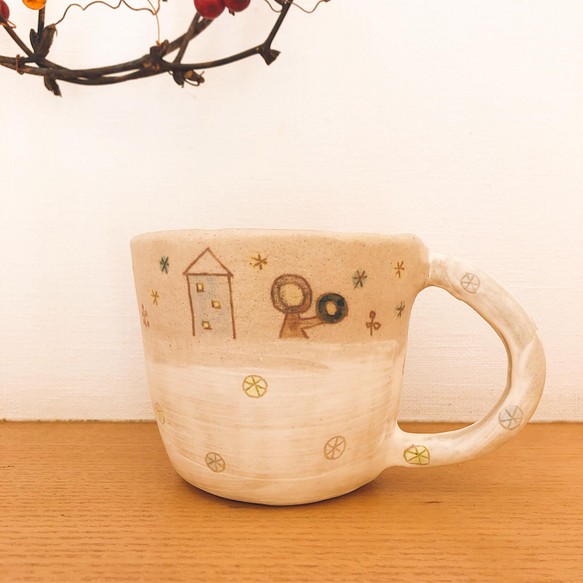 【Sold】キラキラ夜空のマグカップ 1枚目の画像