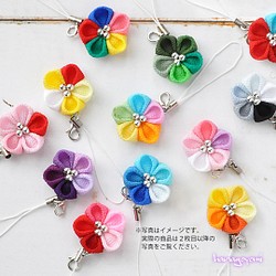 12color】梅の花の色遊び【和風ストラップ（つまみ細工