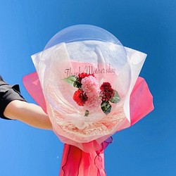 母の日　カーネーション　ブーケ　花束　バルーンフラワー　　フラワーバルーン 1枚目の画像