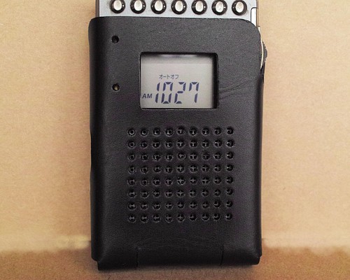 ポケットラジオ用 革ケース（SONY ICF-RN930/RN931/RN933）牛黒203