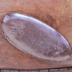 備前焼 楕円皿（約27cm）　sr4-070 1枚目の画像