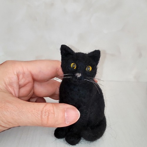 羊毛フェルト　ハンドメイド　黒猫　確認参考画面