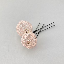 髪飾り　Ｕピン  〜手毬　ピンク〜 1枚目の画像