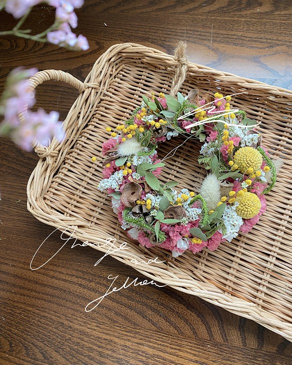 お試し安い特販【33】ミニチュア手編み籠と花材 詰め合せキッド 